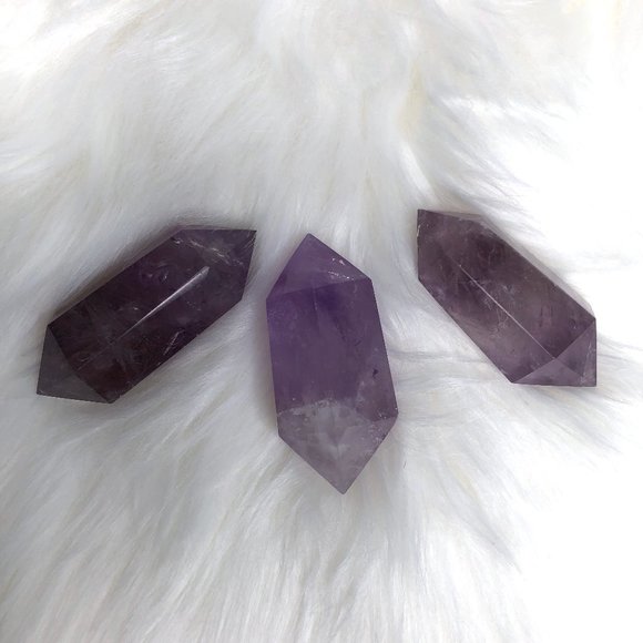 Amethyst Double Point Crystal purple gemstone wand - Picture 4 of 9